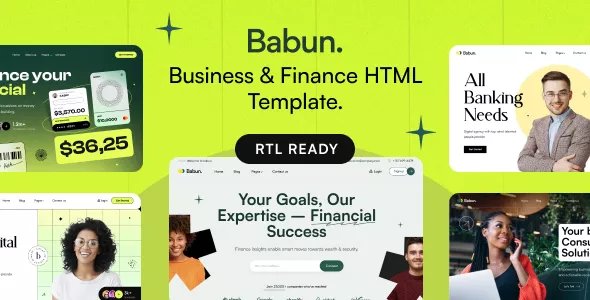 Babun - Business &amp; Finance Responsive HTML5 + RTL Template