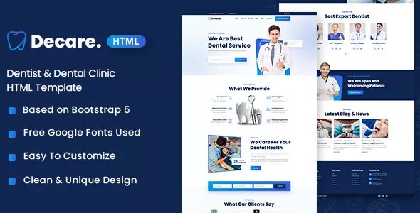 Decare - Dentist &amp; Dental Clinic HTML Template