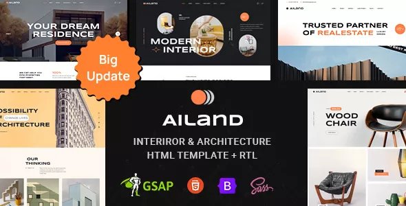 Ailand - Modern Interior &amp; Architecture HTML Template + RTL
