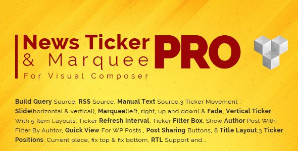 Pro News Ticker &amp; Marquee for Visual Composer v1.3.3
