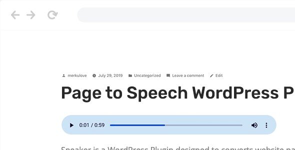 Speaker v3.0.5 - Page to Speech Plugin for WordPress
