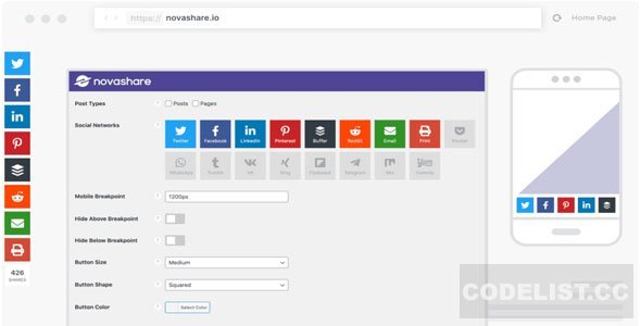 Novashare v1.0.9 - WordPress Social Sharing Plugin
