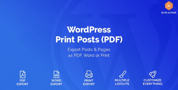 WordPress Print Posts &amp; Pages (PDF) v1.5.4