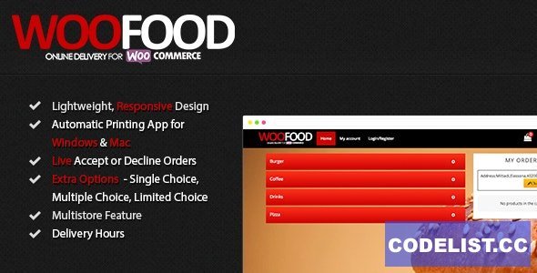 WooFood v2.6.5 - Food Ordering (Delivery/Pickup) Plugin for WooCommerce &amp; Automatic Order Printing