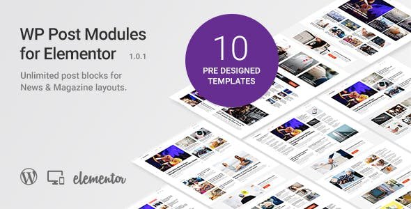 WP Post Modules for NewsPaper and Magazine Layouts (Elementor Addon) v1.7.0