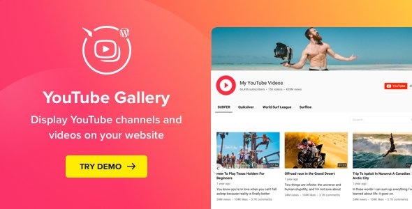 YouTube Plugin v3.1.0 – WordPress YouTube Gallery