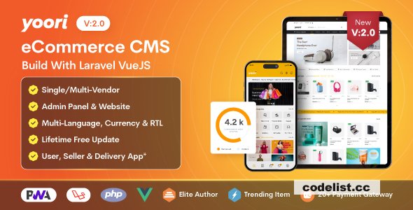 YOORI eCommerce v2.0 - Single & Multi-Vendor PWA Marketplace CMS - nulled