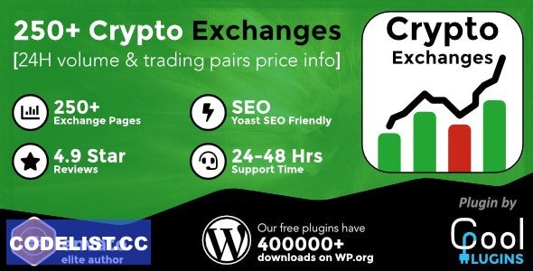 Cryptocurrency Exchanges List Pro v2.3 - WordPress Plugin