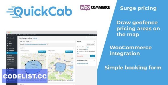 QuickCab v1.2.5 - WooCommerce Taxi Booking Plugin