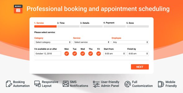Bookly PRO v5.4 – Appointment Booking and Scheduling Software System