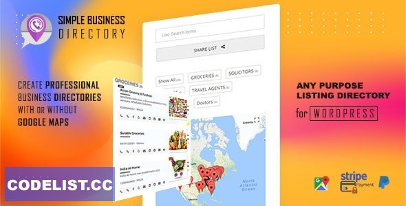 Simple Business Directory with Maps, Store Locator, Distance Search v14.4.9